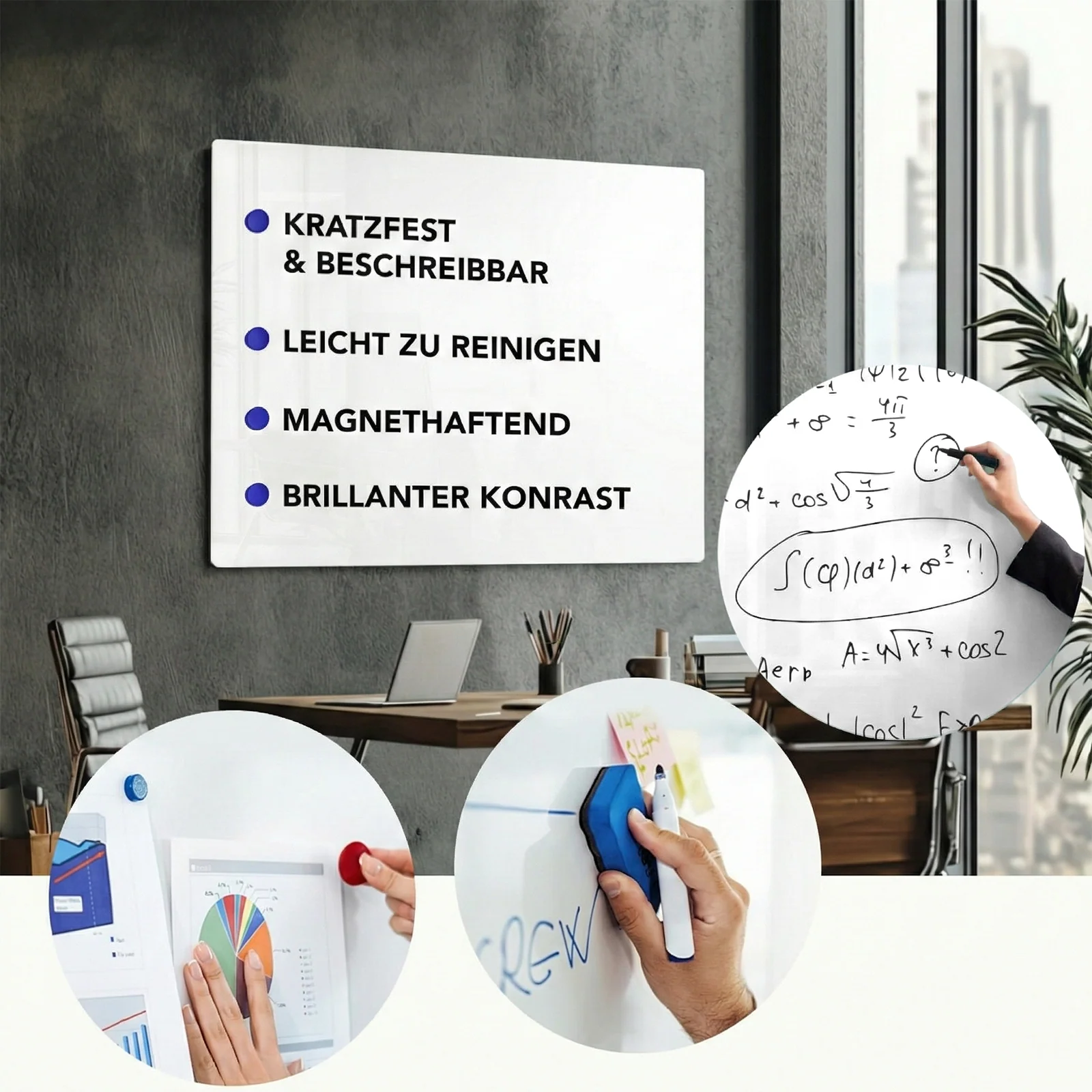 Glas-Whiteboard | Pearlwhite  | Sicherheitsglas | Rahmenlos | 10 Größen - Image 5