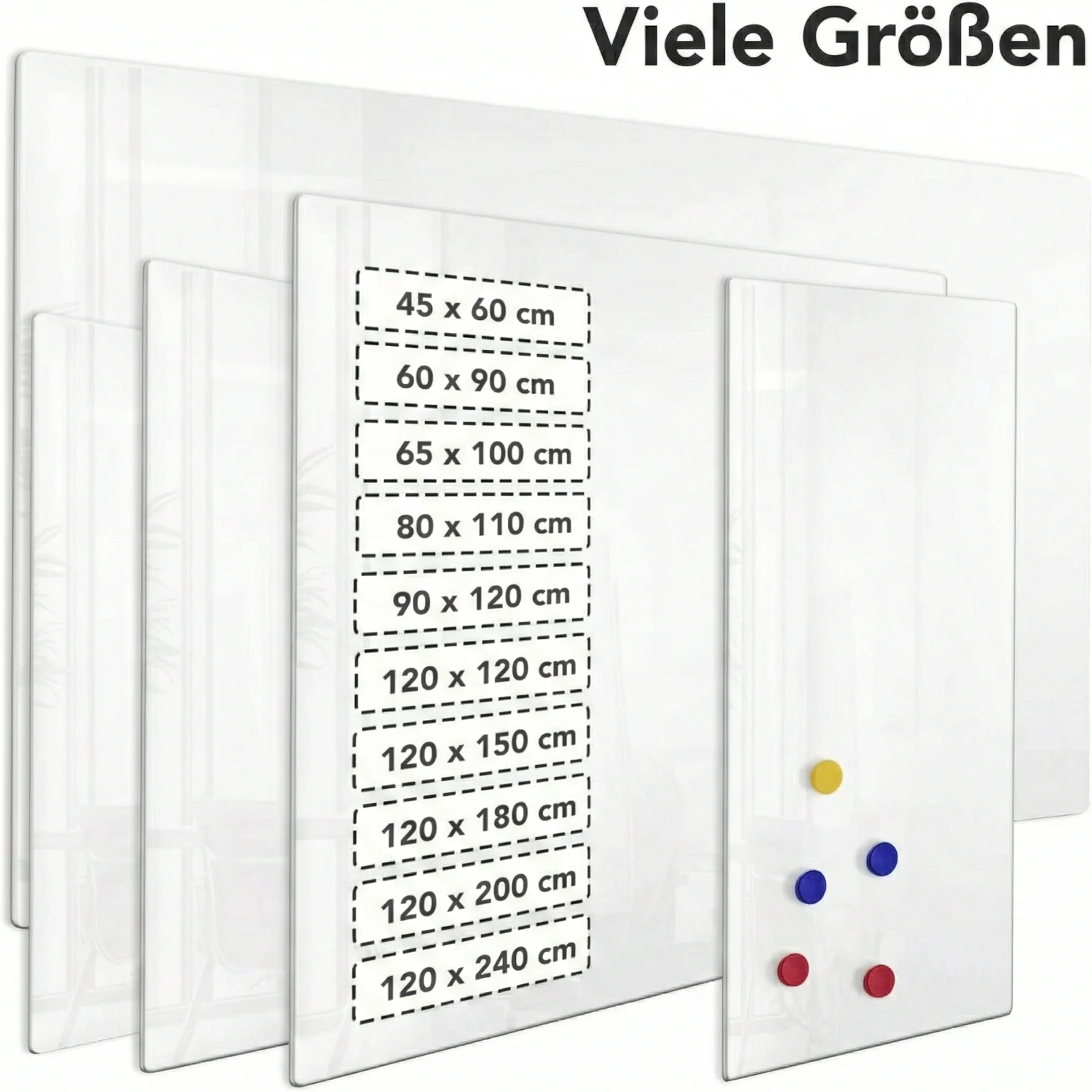Glas-Whiteboard | Pearlwhite  | Sicherheitsglas | Rahmenlos | 10 Größen - Image 6