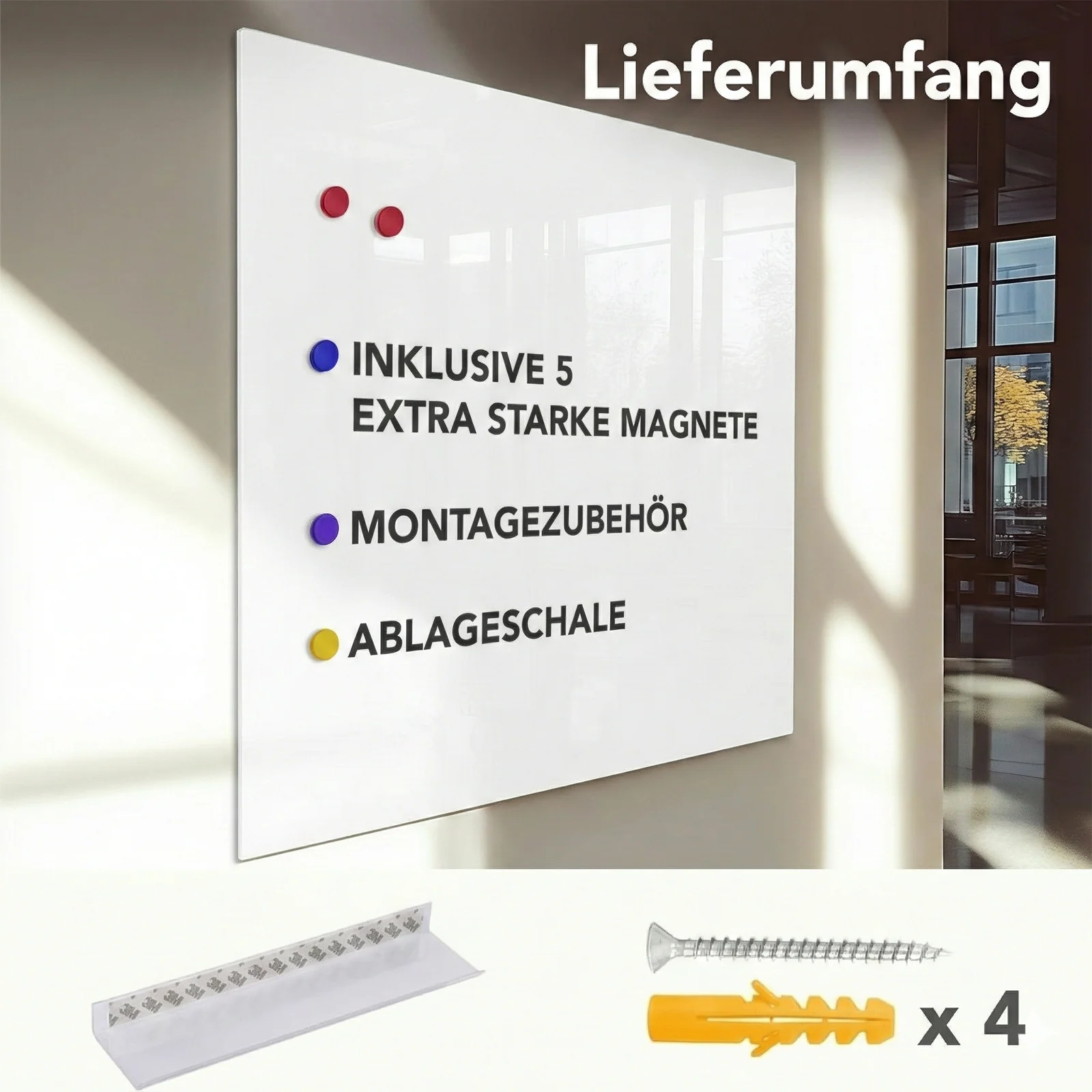 Glas-Whiteboard | Pearlwhite  | Sicherheitsglas | Rahmenlos | 10 Größen - Image 7